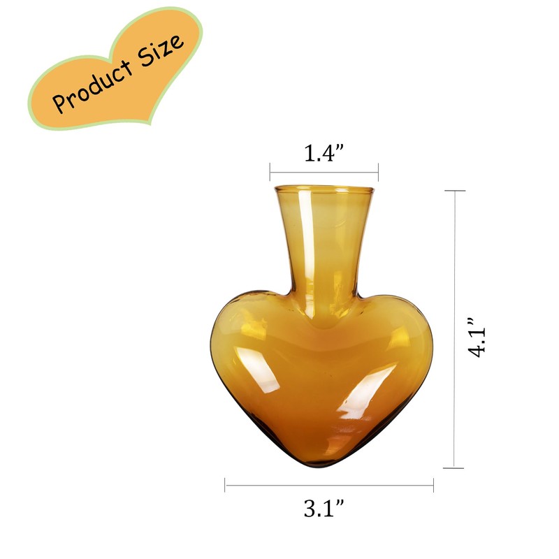 Kingbuy Replacement Heart Shaped Glass Vase Without Side-Hole - 2