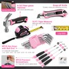 WORKPRO Pink Cordless Drill Driver with Toolbox, 43PCS Pink Tool