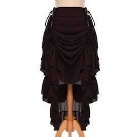 GRACEART Women's Victorian Steampunk Skirt Overskirt (XXL (Waist 28"-42"), Brown)