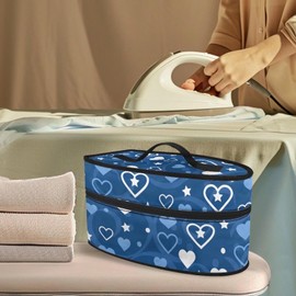 LVEWYB Blue Love Travel Iron Holder Case Iron Accessories Dust-Proof Iron Protective Cover Portable Storage Bag for Travel Carrying Bags for Clothing Lover,Bag Only