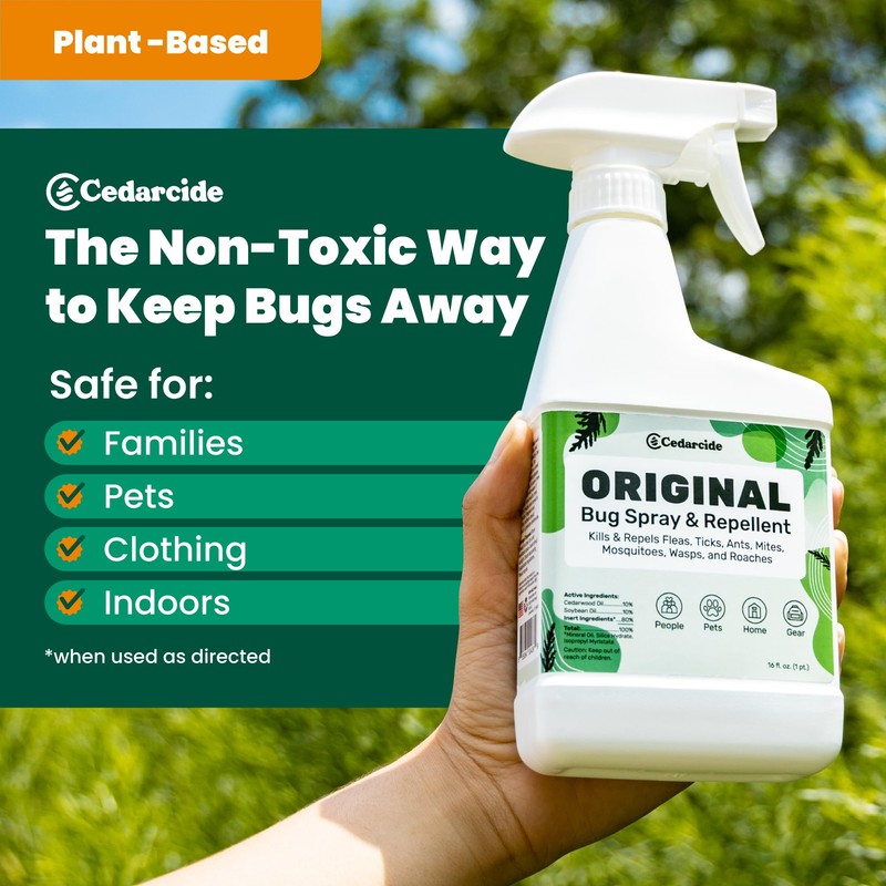 Cedarcide Original Bug Spray | Repel & Kill Fleas, Ticks,