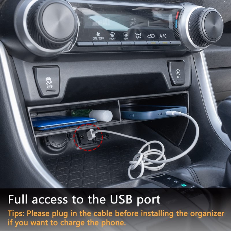 JDMCAR Bigger Slots Center Console Organizer Compatible with Toyota RAV4