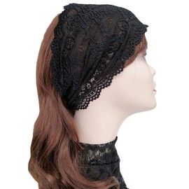 Lace Headbands for Women, Hair Accessories,Mantillas Headband for Womens (Black, One Size)