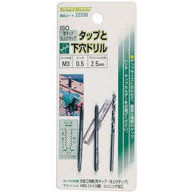 Thread Master 22330 Tap and Hole Drill Tap M3 Drill 0.1 inch (2.5 mm)