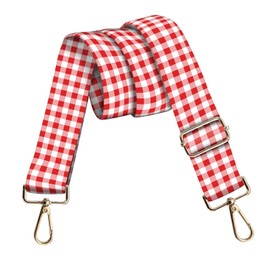 DZTLAO Wide Purse Strap Replacement Crossbody, Funny Shoulder Strap Adjustable, Cute Bag Strap for Women Guitar Purses Red White Checkered