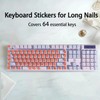 Raised Keyboard Stickers for Long Nails with Letters, Soft Silicone