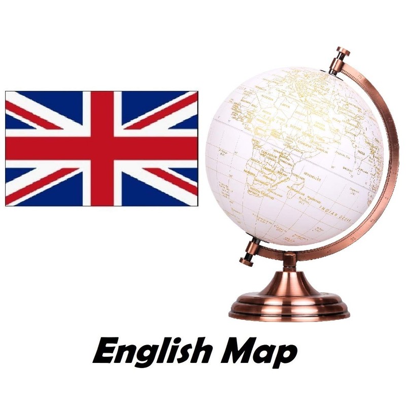 TOPGLOBE 20cm Globe Golden and White Colour Metallic - Wedding