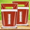 50 Pieces Football Gift Bags with Handle, Plastic Treat Candy