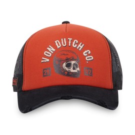 Von Dutch Men's & Women's Cap, CREW Trucker Cap, Adjustable, Orange/black, One Size