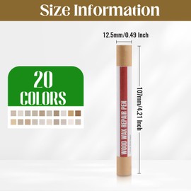 Uxney Wood Filler Sticks,20 Colors Wood Repair Wax Crayons,Wood Furniture Markers Touch up for Repairing Scratches, Dings, Cracks and Holes in Wood Floors, Cabinets, Cut Panels(Light Color Series)
