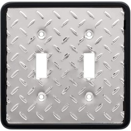 Franklin Brass Diamond (1-Pack) Decorative Light Switch Cover Polished Chrome 2-Gang Wall Plate Double Toggle Electrical Outlet Guard 135861