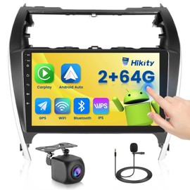 [2+64G] Hikity Android Car Stereo for Toyota Camry 2012 2013 2014 with Wireless Carplay Android Auto, 10.1" Touchscreen Radio Mirror Link GPS WiFi Bluetooth SWC Backup Cam FM Mico