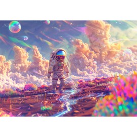 MISITU 100 Piece Puzzle for Adults and Children from 6 Years, XL Large Piece Astronaut Puzzle