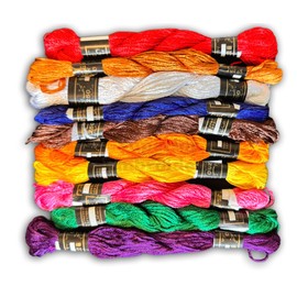 Large Metallic Skeins 10 Coloured Hand Embroidery Thread skeins Floss Silk Rayon Stranded Skeins Floss 10 Pieces Multicolour, Glitter Embroidery, Cross Stitch for Bracelets, DIY Embroidery Crafts