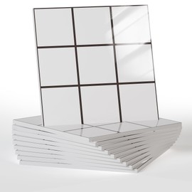 10pcs Marble Peel and Stick Backsplash Waterproof Wall Panels, Self Adhesive Marble Foam Tile, 11.8"x11.8" PVC Wall Panels for Bathroom, Kitchen, Living Room and Laundry Room (Plaid Pattern)