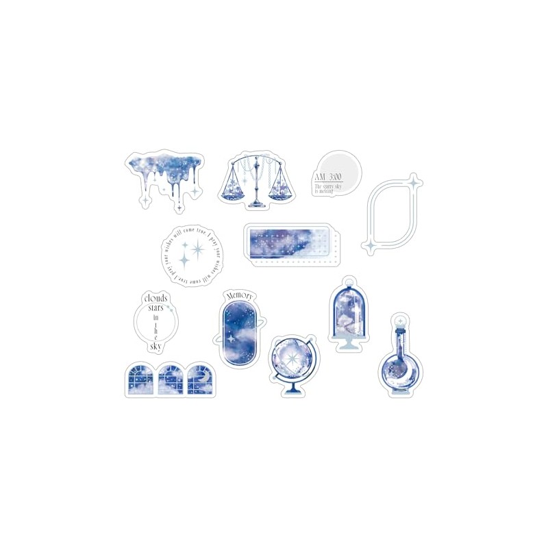 World Craft KFS-031 Glitter Clear Flake Sticker Fantasy