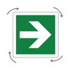 pubblimania Emergency Exit Arrow Sticker PVC Heavy Duty Outdoor Indoor