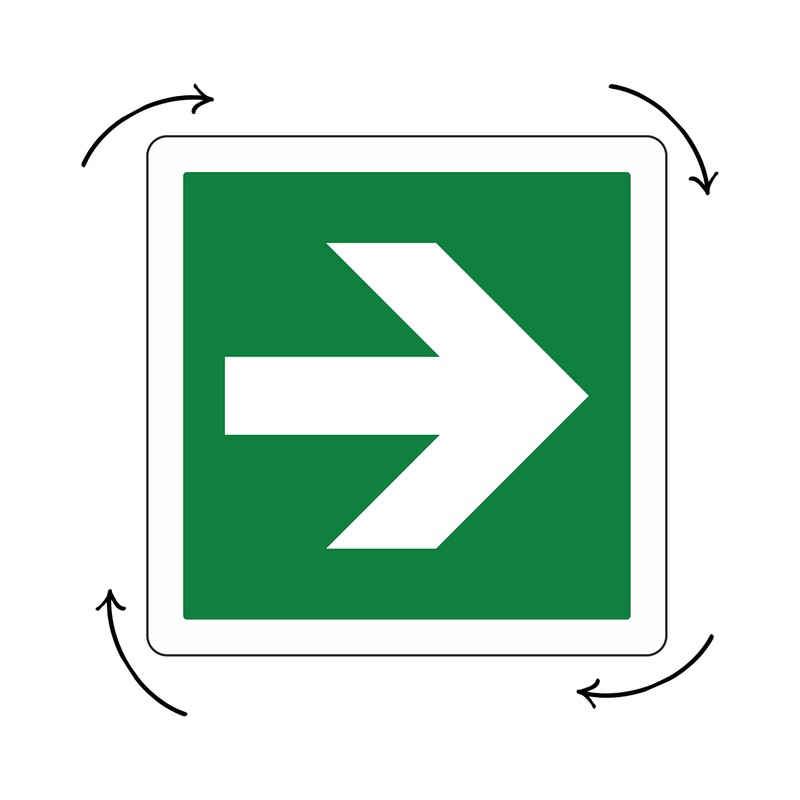 pubblimania Emergency Exit Arrow Sticker PVC Heavy Duty Outdoor Indoor