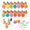 TUNJEJINY Montessori Wooden Alphabet Number Shape Stamps Set, ABC Spelling