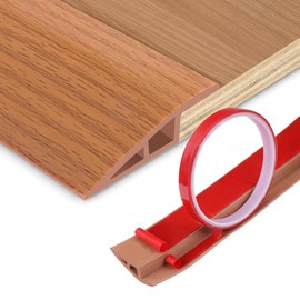 Floor Transition Strip Vinyl Door Threshold Ramp Self Adhesive Carpet Edging Strip Doorway Edge Trim, Overlap Edge Reducer for Laminate Carpet, Floor, Tile (Orange Oak, 3/5" to 4/5", 3.3Ft)