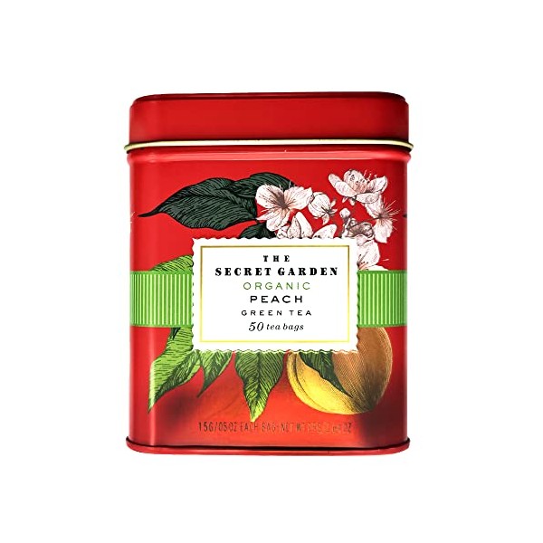 The Secret Garden Organic Orange Peach Green Tea, 50 tea