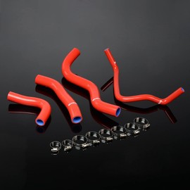 G-PLUS Silicone Radiator Hoses Coolant Clamps Kit Compatible With Honda CB600F Hornet 2003-2006 Red