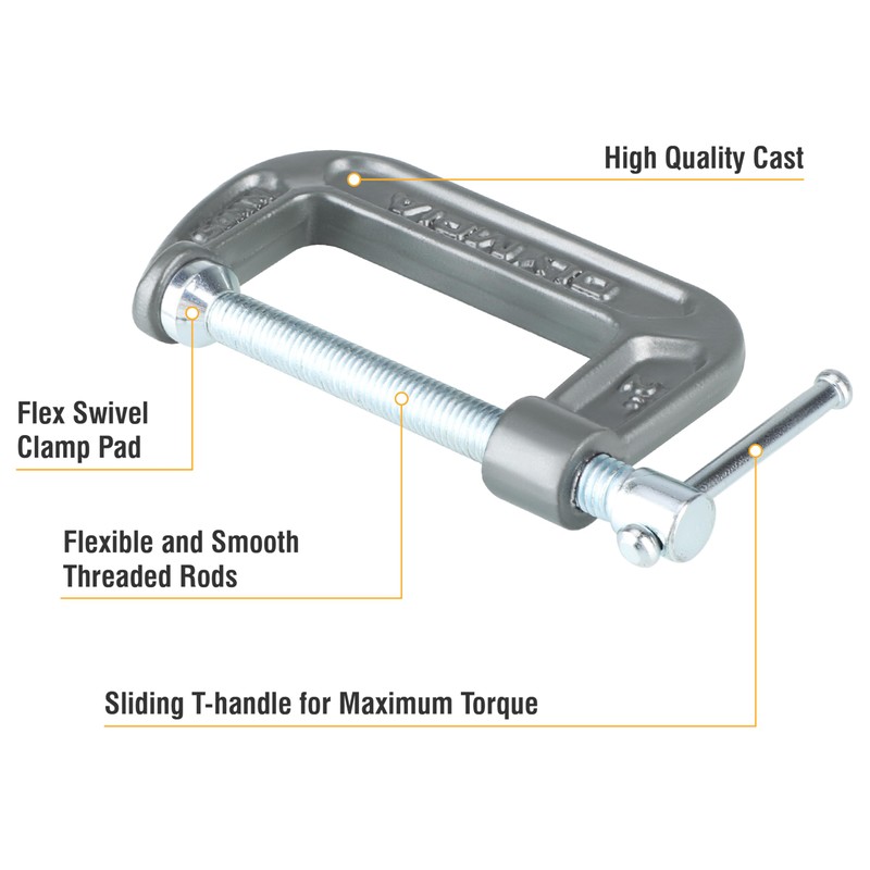 Olympia Tools C-Clamp, 38-120, (2" X 1")