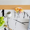 Tablecloth White and Black Middle Runner Modern Tablecloths with Marble