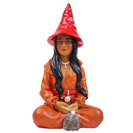 Better Office Products Garden Gnome Statue, 12" Height, Handcrafted Waterproof, UV-Resistant Polyresin Lawn Patio Porch Ornament Decoration (Modern Pixie Girl with Solar Light)