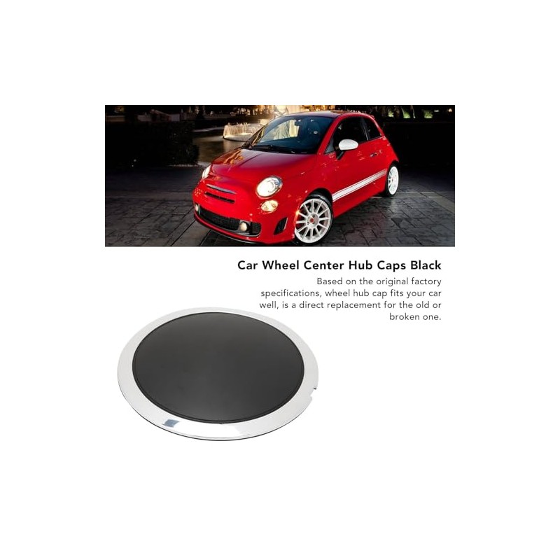 FIAT Wheel Trims, Hub Caps Centre Cover with Chrome Trim