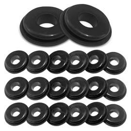 Tippwoo 20 PCS Car Air Hose Glad Hands Grommets Round Seals, Flexible Waterproof Trailer Glad Hand Gasket Kit, Unviersal Automotive Rubber Glad Hand Accessories for Most Trucks (Black)