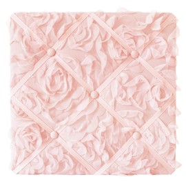 Sweet Jojo Designs Pink Floral Rose Fabric Memory Memo Photo Bulletin Board - Solid Light Blush Flower Luxurious Elegant Princess Vintage Boho Shabby Chic Luxury Glam High End Roses