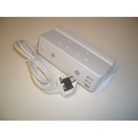 Pro Elec DESKTOP EXTENSION 4 GANG WITH 2.4Amp USB Sockets,2m lead in Whit