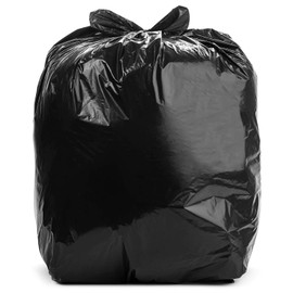 Aluf Plastics 44 Gallon 2 MIL (eq) Black Heavy Duty Trash Bags - 38" x 53" - Pack of 100 - For Construction, Industrial, Outdoor, & Commercial