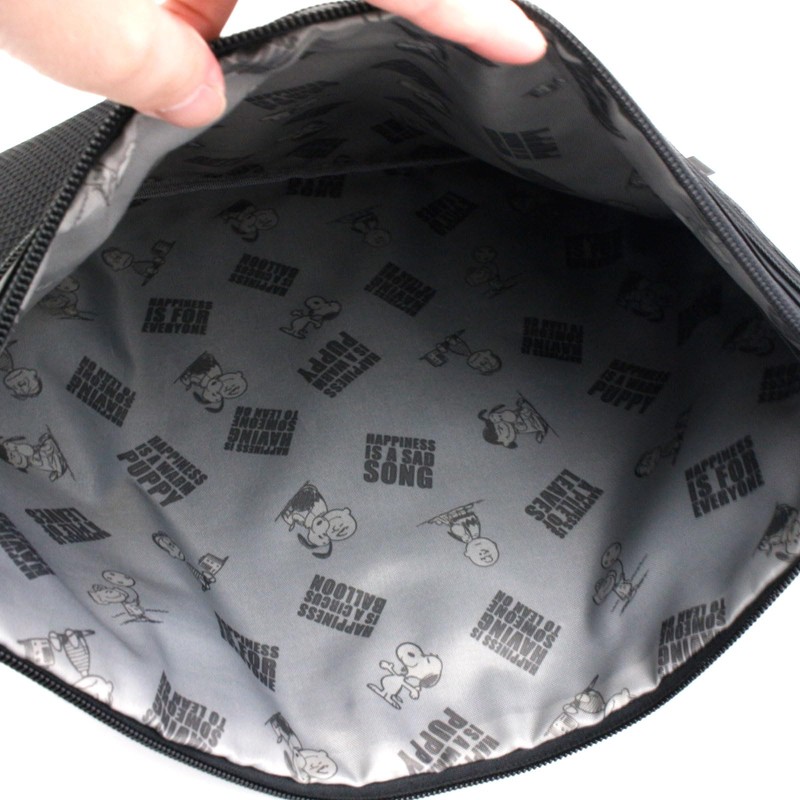 Hapitas Snoopy Pouch Set, Compact, 2 Sizes, star black