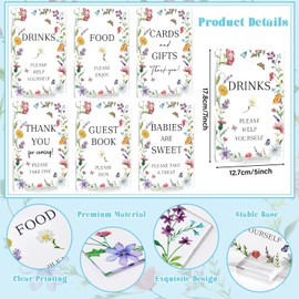 gisgfim 6 Pcs Baby in Bloom Baby Shower Table Decorations Wildflowers Acrylic Sign Floral Thank You Sign Centerpieces with Stand Wedding Birthday Party Decor Favors for Guests Gift 5 x 7in