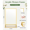 Alffun 12 Pack Gold Acrylic Sign Holders 4x6, Double Sided