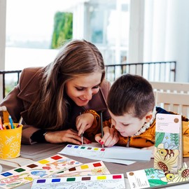 BAOXUE Water Coloring Books for Kids Ages 4-8,Pocket Watercolor Painting Book Kit for Toddlers,Kids Water Color Paint Set Art Crafts,Mini Travel Water Coloring Book,Gifts for Girls Boys