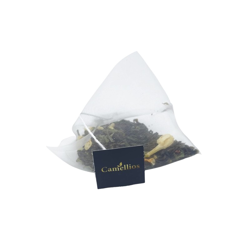 Jasmine and Mint Green Tea, Pyramid Tea Bags, Camellios (25