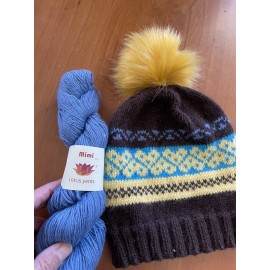 Lotus Yarns Mimi Mink/Cashmere/Wool Blend Lace Weight Blue#24 Lot 3031 328 Yards