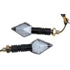 MotorToGo Black LED Motorcycle Long Stem Turn Signals mini 3D