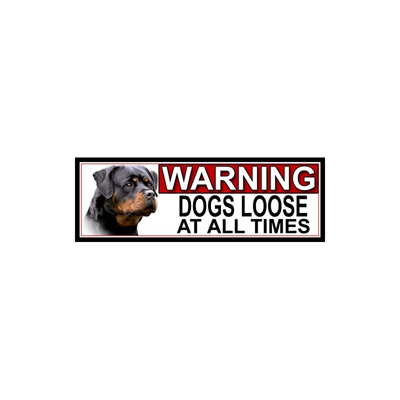 Shawprint Rottweiler WARNING DOGS LOOSE AT ALL TIMES METAL GATE