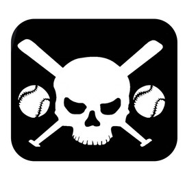 thatlilcabin - Skull Baseball bat AS1275 6" Baseball car Sticker Decal