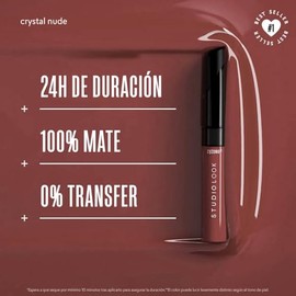 Cyzone Labial Mate Studio Look – 24H de Duración, No Transfer, Color Mate Intenso y Alta Pigmentación – 6 ml (CRYSTAL NUDE)