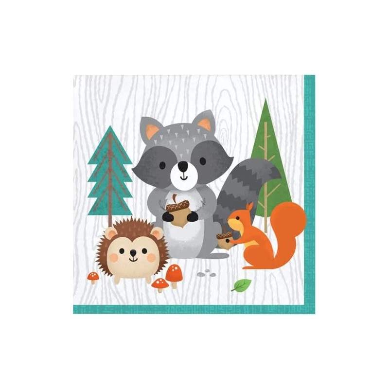 Creative Converting 343946 Forest Friends Beverage Napkins, 16pcs
