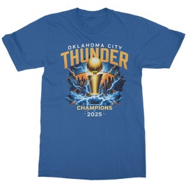 Oklahoma Basketball Champions 2025 - Trophy Inspired Unisex T-Shirt (Royal, Large)
