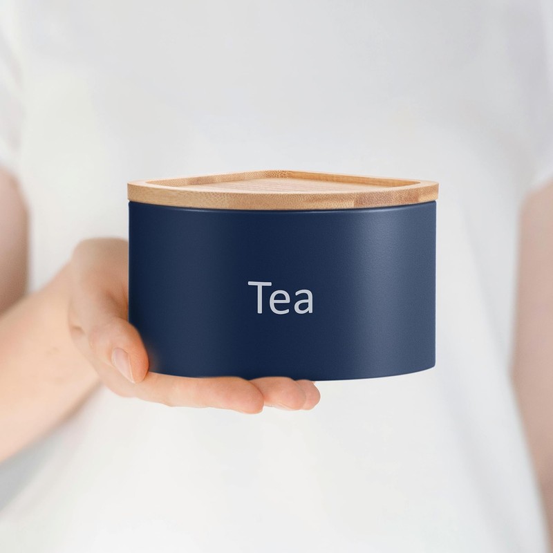 EHC Tea Coffee Sugar Canister Set, Set of 3 Stackable