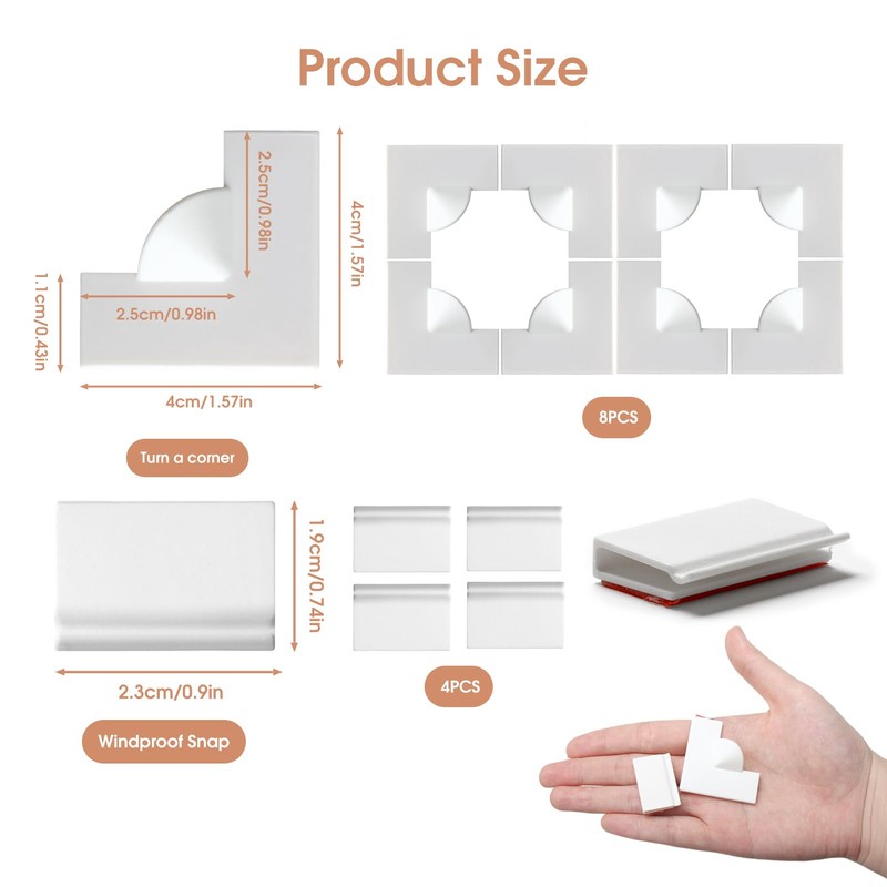 Magnetic Window Screen Accessories with 8pcs Window Screen Corners 4pcs