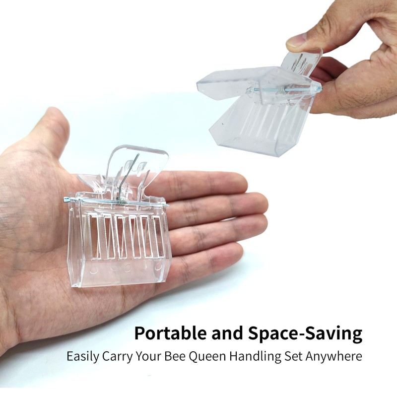 NIIIYTYB Bee Clip 2 Pcs Plastic Bee Queen Clips Transparent