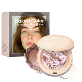 Baked Powder Foundation-Fair Shade, Color Correcting Buildable Light to Medium Coverage Baked Foundation for Mature Skin, Long Lasting Mineral Powder foundation - Based Formula (Fair)